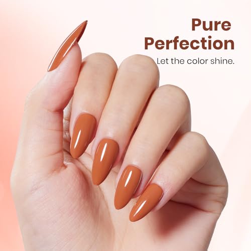 Beetles Orange Gel Nail Polish - 15ML Burnt Orange with Creme Brown Variation