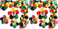 Balloon Garland Arch Kit 111 pcs Black Red Green Yellow Party Decor 12,10,5 Inch Varieties