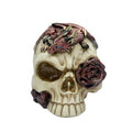 Gothic Red Dragon Skull Figurine with Roses - Fantasy Mythical Decor Statue