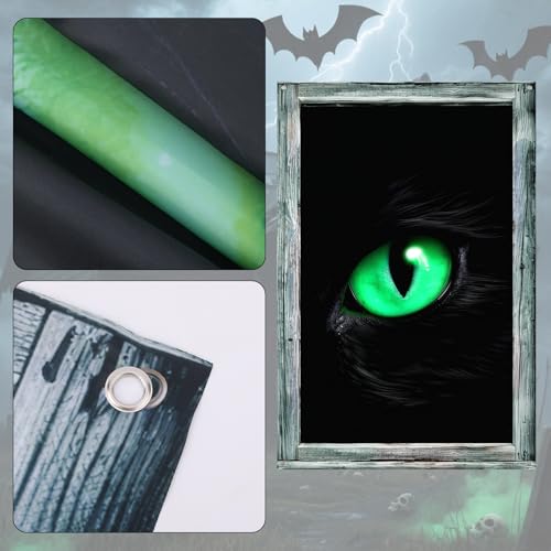 Halloween Black Cat Window Curtains - Spooky Decor for Home & Party