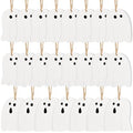 Halloween Ghost Tree Ornaments Set - White Wooden Ghost Decorations, 24 pcs, Farmhouse Holiday Decor