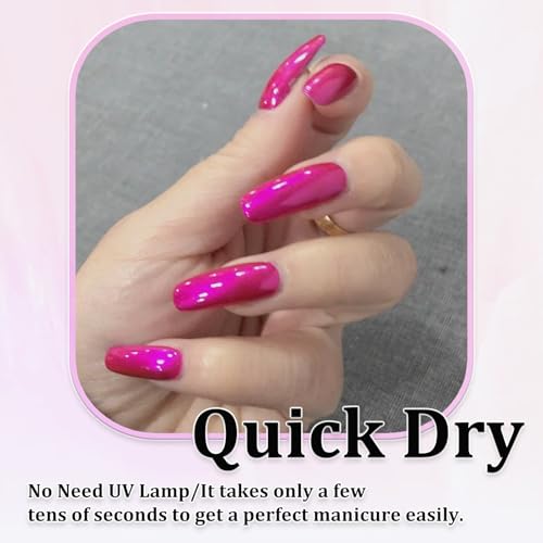 Hot Pink Nail Polish - 12ml Quick Dry Neon Gel for DIY Nail Art - High Gloss Finish