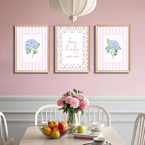 Unframed Pink and Blue Hydrangea Wall Art - 16x24in Canvas Poster - Trendy Home Decor