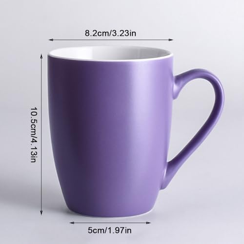 Purple Ceramic Coffee Mug 350ml / 12oz with Handle - Daily Use Tea & Water Cup