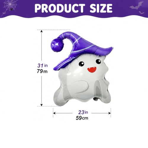 Halloween Ghost Balloons Set - 4 White Foil Party Decorations