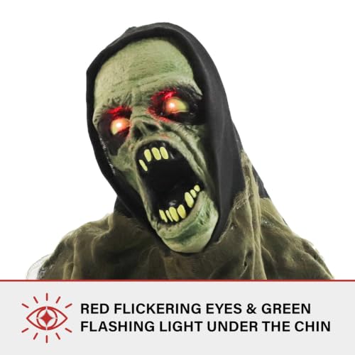 Halloween Animatronic Zombie Groundbreaker 21-In Touch-Activated with Lights & Sound - Indoor/Outdoor Decor