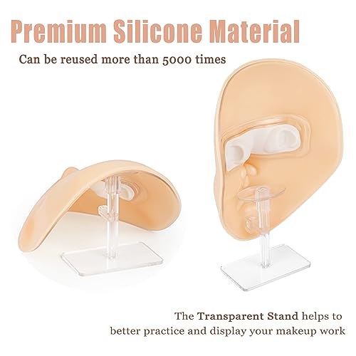 Bright Silicone Makeup Practice Face Board with Kit - Mannequin for Beginners & Professionals