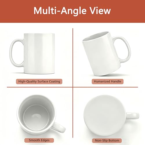 15 oz Ceramic Sublimation Mug - Blank White Coffee Cup for Custom Printing