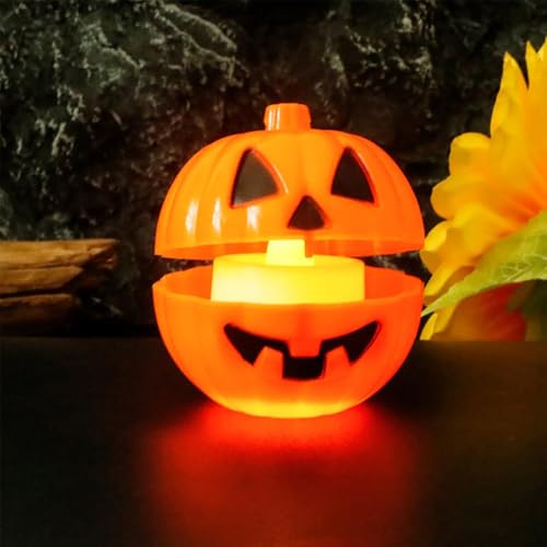 Halloween Plastic Mini Pumpkin Candy Containers - 10 Pack Orange Fillable Gift Holders