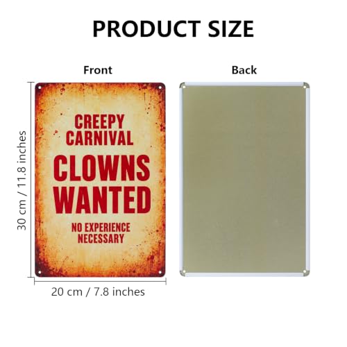 Creepy Carnival Clown Metal Sign - Halloween Horror Wall Decor