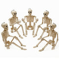 Full Body Halloween Skeleton Decorations - Movable Joints, Hanging or Standing, 16 Inch, Indoor & Outdoor Use