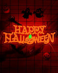 Halloween Neon Light Sign - Orange Pumpkin & Happy Halloween Wall Decor - USB Powered - Variation: Orange Halloween