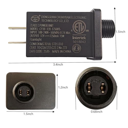 12V 1.25A Outdoor Inflatable Decoration Power Adapter (4 Pack) - UL Safety Certified
