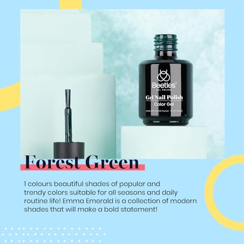 Beetles Green Gel Nail Polish - Forest Green, 15ML, Creme Green Variation