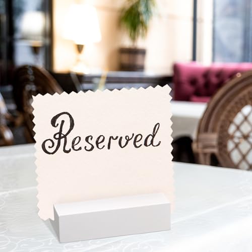 White Wooden Place Card Holders - 24 Pack, 3x1.6x0.8 Inches, Elegant Table Decor
