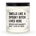 Spooky Halloween Candle with Witchy Web Design and Dark Humor - 7oz Soy Wax