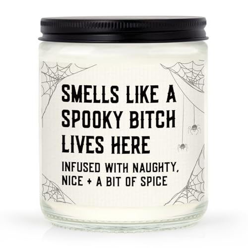 Spooky Halloween Candle with Witchy Web Design and Dark Humor - 7oz Soy Wax