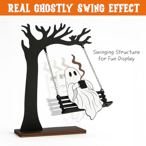 Halloween Ghost Swing Decor - Cute Hanging Ghost for Home and Kitchen