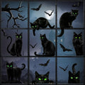 Halloween Window Clings Black Cat Stickers - Spooky Glass Decorations