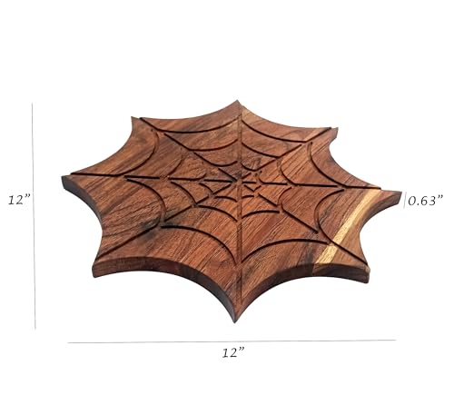 Halloween Spider Web Wooden Cutting Board & Serving Platter