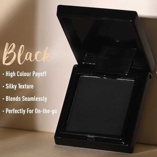 UCANBE Black Single Eyeshadow Palette - 13 Black Matte & Glitter Shades