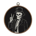 Gothic Skull Wall Art - Round Canvas Decor, 10x10 Inch, Variation 01