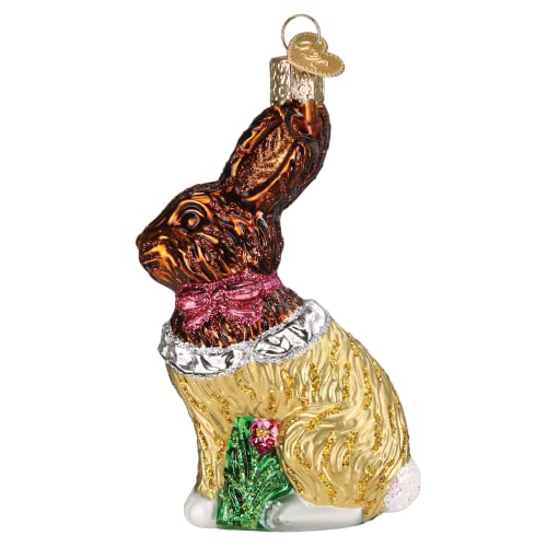 Old World Christmas Glass Chocolate Easter Bunny Ornament - Handcrafted Holiday Decor