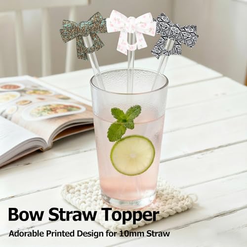 Colorful Printed Bow Straw Topper for Stanley 30oz & 40oz Cups - 3 Colors B