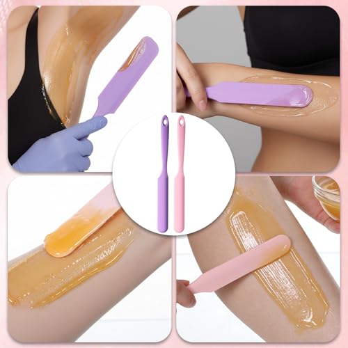 6 Pcs Silicone Wax Spatula Set for Hair Removal & Beauty - Reusable Scrapers