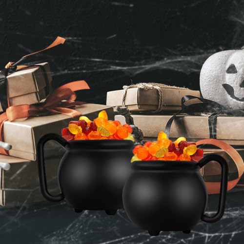 12PCS 15 oz Cauldron Mugs Black Witches Brew Cups for Halloween & Parties