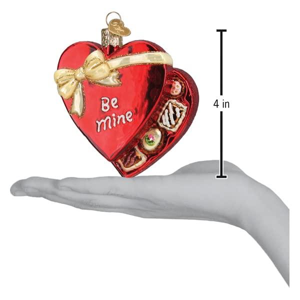 Glass Valentine Chocolates Ornament - Handcrafted Heart-Shaped Holiday Tree Decoration