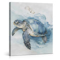 Sea Turtle Canvas Wall Art - Underwater Ocean Wall Decor, 8x10 Inches - Variation Turtle-03