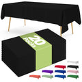 Disposable Plastic Tablecloth 54x108 Inch - Black, 20 Pack, Rectangular Variation