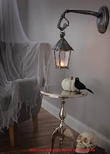 12-Inch Gothic Skull Lantern Halloween Decoration with LED Light