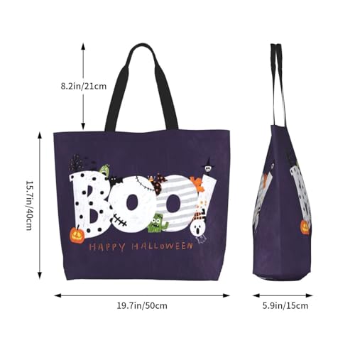 Large Reusable Halloween Tote Bag for Women - One Size / Tote 2