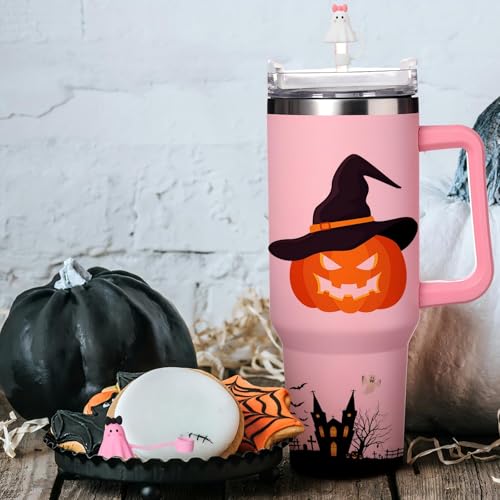 Halloween Ghost Straw Toppers 4 Pack for 30oz & 40oz Tumblers - Ghost 2 Variation