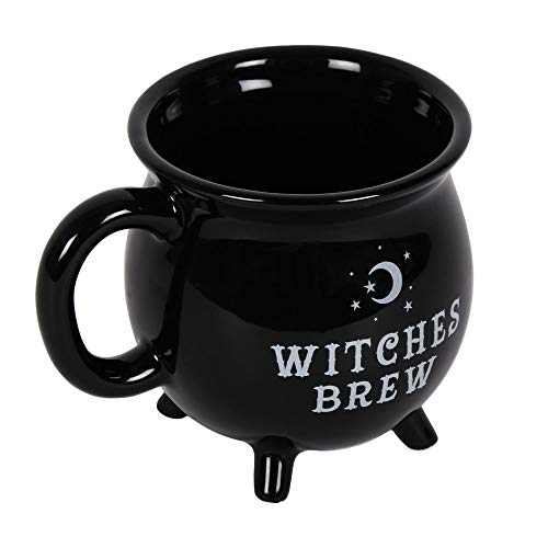 Witches Brew Black Ceramic Cauldron Mug - Halloween Gift, Witchcraft Coffee Cup