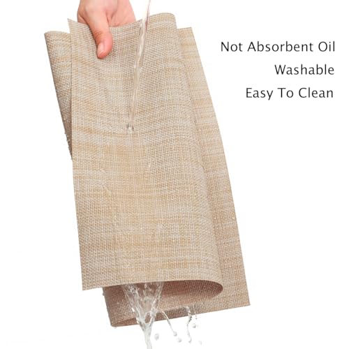 Beige Placemats Set of 10 for Kitchen & Dining Table Protection