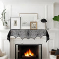 Halloween Spider Web Mantle Scarf - 96x18 Inch Fireplace Decor for Halloween