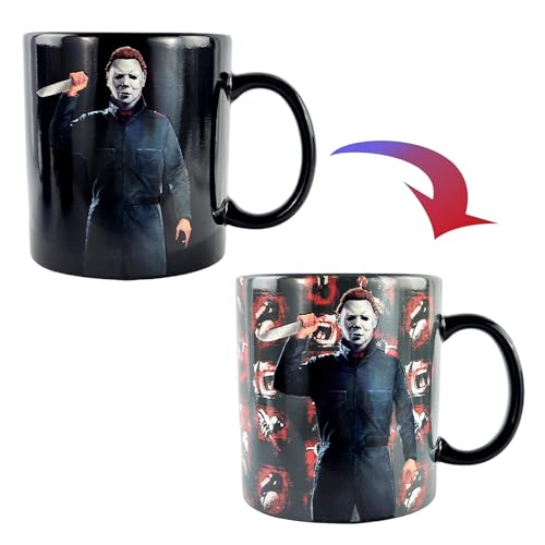 Halloween Michael Myers Mug 15 oz Heat-Transforming Coffee Tea Cup with Scene Change