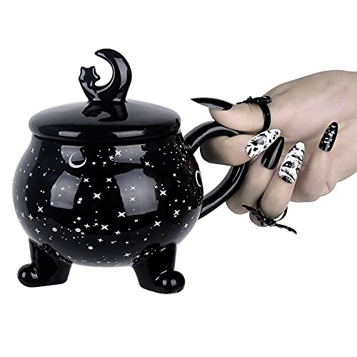 Halloween Witchy Coffee Mug 14oz Ceramic Moon & Stars Tea Cup - Gift for Women