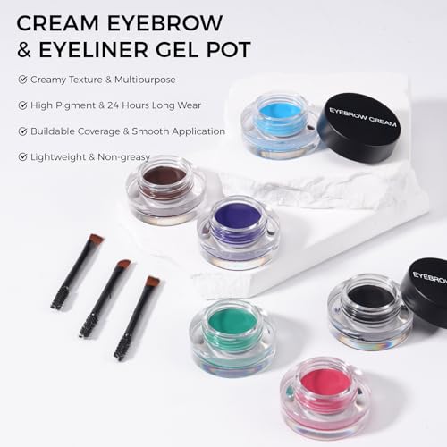 Waterproof Brow Pomade with Brush - Long-Lasting #06 Daffodil Yellow
