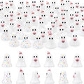 Mini Pastel Ghost Figurines Bulk Set - Halloween Decor, 75 Pieces with Variation Ghost