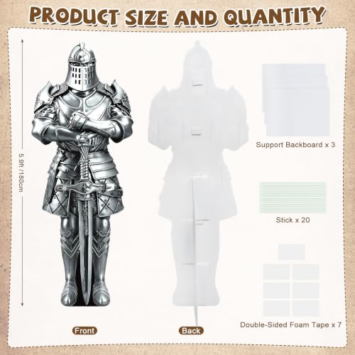 Life Size Medieval Knight Cardboard Cutout - 5.9 Ft Plastic Decor - Variation of THIS listing