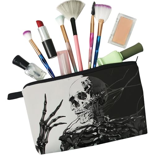 Gothic Skeleton Small Makeup Bag - Cute Durable Cosmetic Pouch - Variation hzz14816