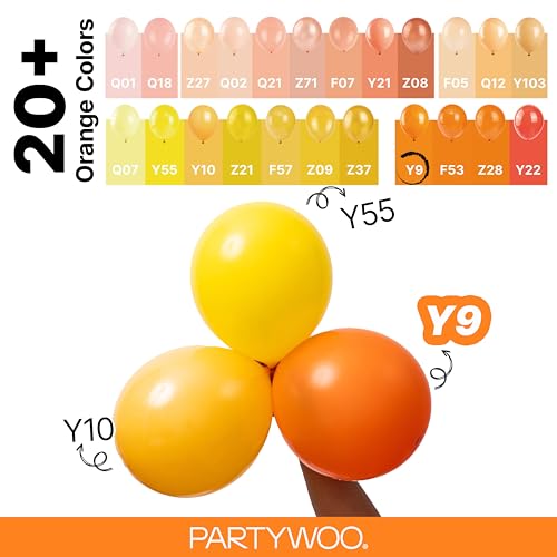 PartyWoo Fall Color Orange Balloon Set - 127pcs with Variation PRO Orange-y9