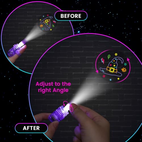 Halloween Finger Lights Set - 24 LED Glow-in-the-Dark Party Favors & Decorations