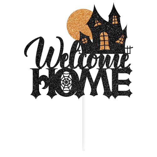 Halloween Ghost Cake Topper with Welcome Home Message - Spooky Party Decoration
