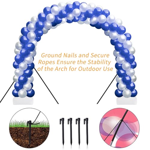 Adjustable Balloon Arch Kit - 8ft Tall & 9ft Wide Frame Stand with PVC Bases for Weddings & Parties