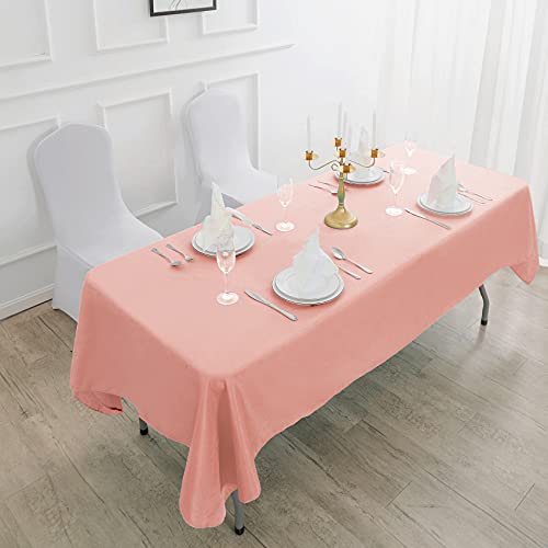 Rectangle Tablecloth 90x156 Inch Dusty Pink Washable Polyester for Wedding & Dining